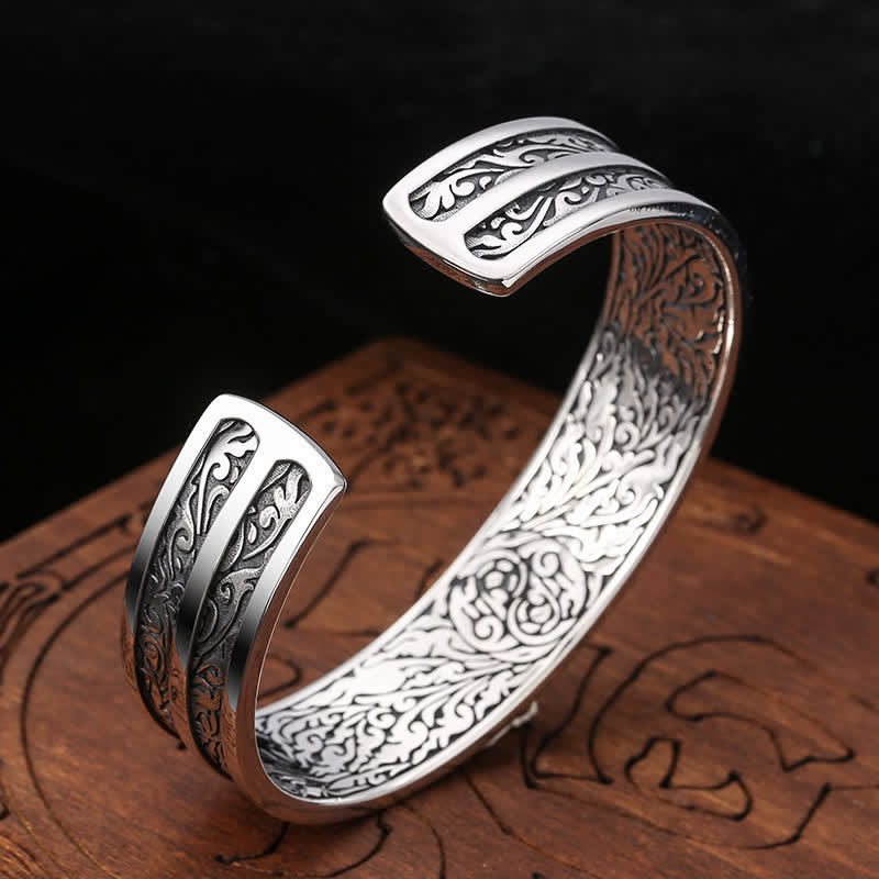 Brazalete de plata de ley 925 con grabado de poder espiritual Vajra Dorje - image 2