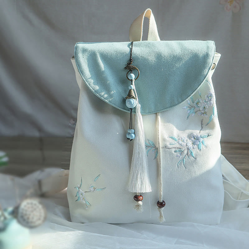 Mochila de lona de gran capacidad bordada hecha a mano con Buddha Stones - image 37