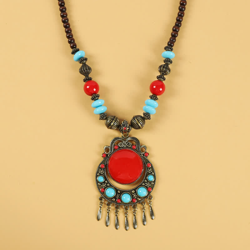 Accesorios para el cabello con borlas y cuentas retro tibetanas