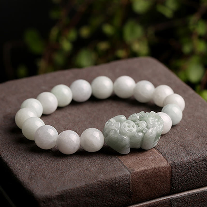 Pulsera de la suerte de Jade PiXiu, Buddha Stones Fengshui, riqueza, prosperidad