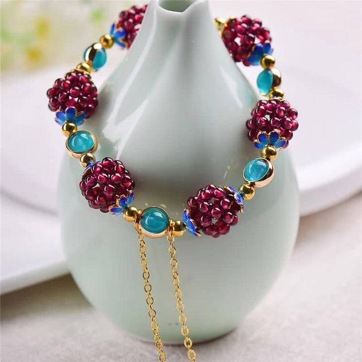 Pulsera Calm Granate Tibetano Buddha Stones