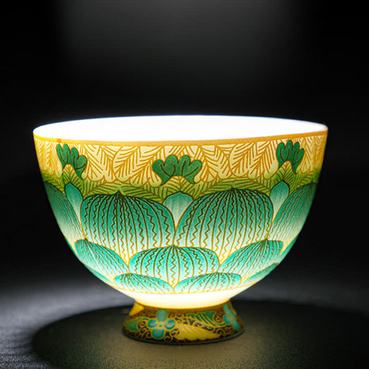 Tazas de té de flor de taza de té de cerámica de loto de Buddha Stones 100ml