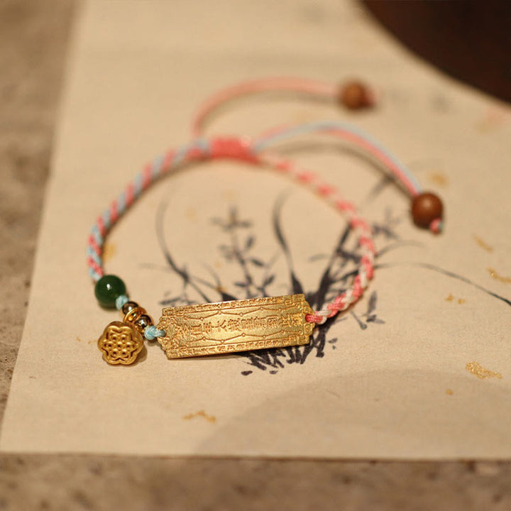 Pulsera trenzada con amuleto de la suerte, hecha a mano, en plata de ley 925 con Buddha Stones