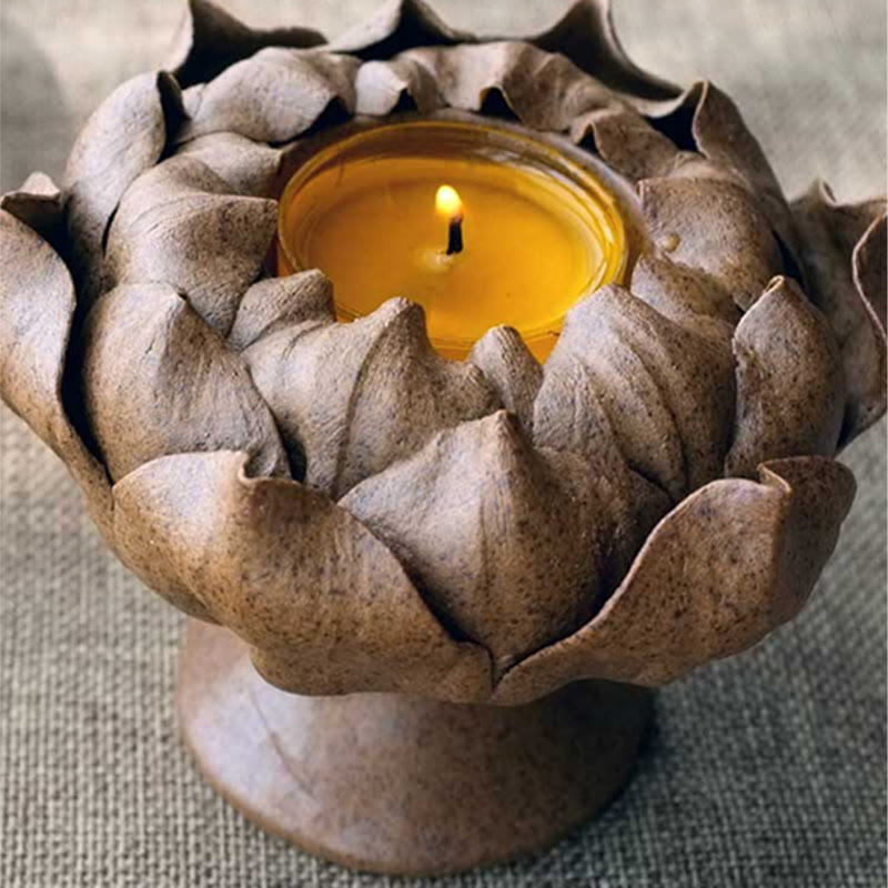 Quemador de incienso de cerámica con diseño de flor de loto y Buddha Stones , decoración para el hogar