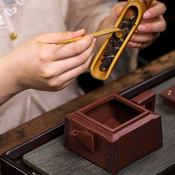 Buddha Stones Yixing, todo hecho a mano, Gomoku, juego de ajedrez, tetera cuadrada de Kung Fu de arcilla púrpura, 280ml