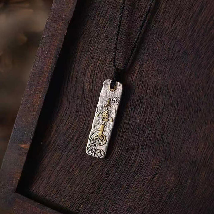 Buddha Stones haciendo una fortuna, carácter chino, moneda de cobre, colgante de collar de riqueza - Carácter chino para hacer una fortuna - image 1