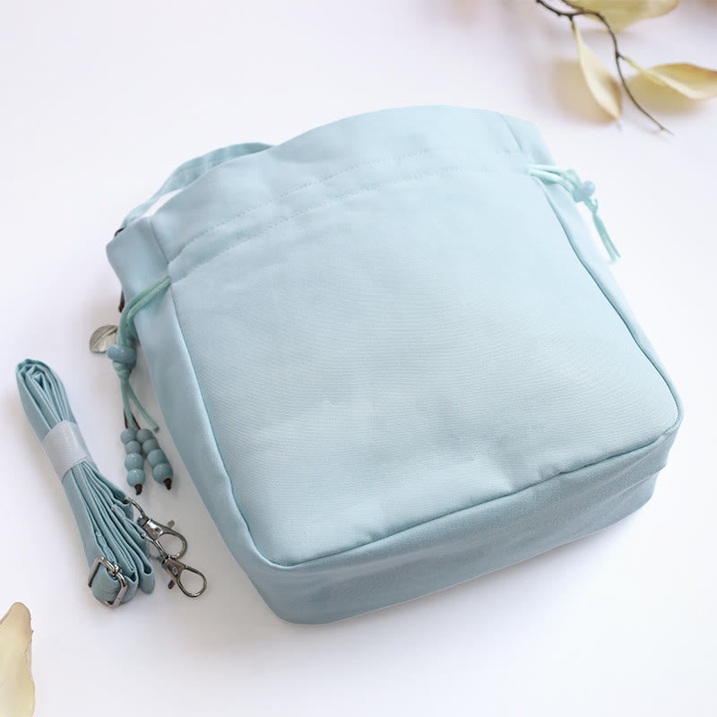 Buddha Stones Flores bordadas Wisteria Lily Algodón Lino Tote Bolso bandolera Bolso de hombro Bolso