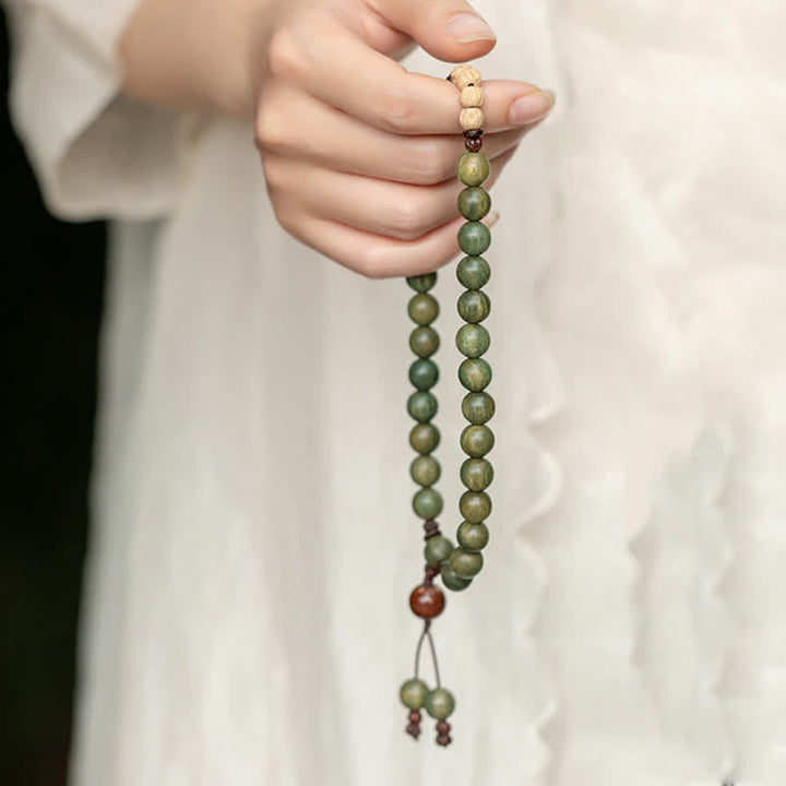Pulsera de paz positiva de sándalo verde