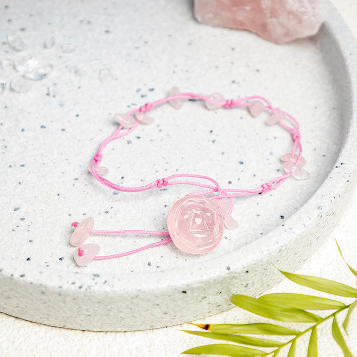 Tobillera curativa de paz interior con Buddha Stones, amatista, cristal rosa, aventurina verde, rosa