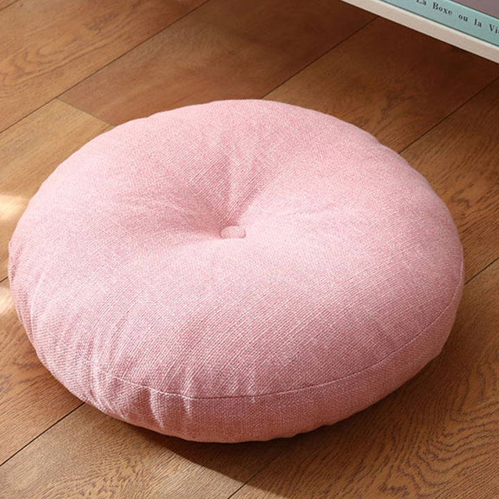 Cojín de asiento de meditación de lino con diseño Simple de loto, decoración para el hogar y la sala de estar - Desmontable - 40 cm x 10 cm - Rosa - image 20