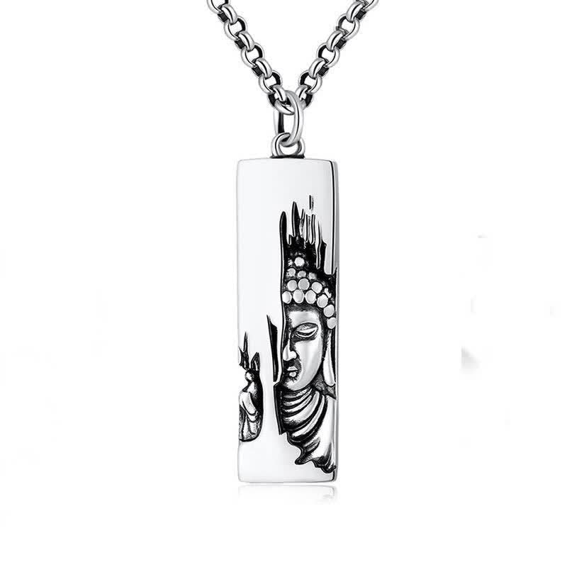 Amuleto de protección y fuerza de Buddha Stones Tathagata, collar con colgante de estilo vintage para la buena suerte. - Buda de estilo vintage + cadena de 60 cm - image 3
