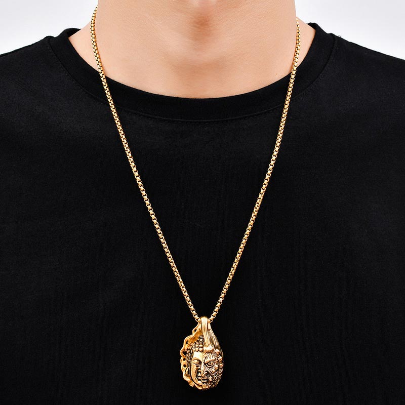 Collar Poderoso Buddha Stones Mitad Buda Mitad Diablo