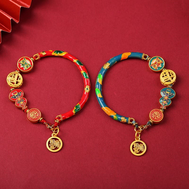 Pulsera de la suerte de la riqueza del león de la felicidad de la fortuna de la calabaza tibetana