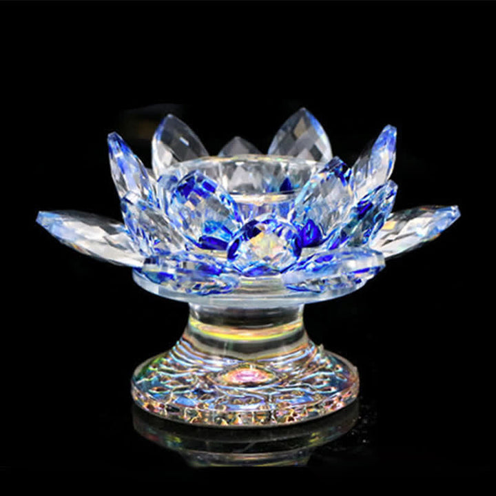 Candelabro de cristal con flor de loto, decoración para el hogar y la Oficina