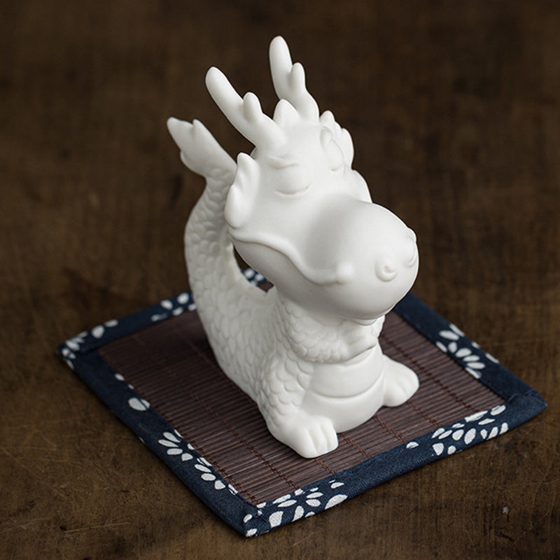 Buddha Stones, año del dragón, suerte, porcelana blanca, cerámica, té, mascota, decoración del hogar