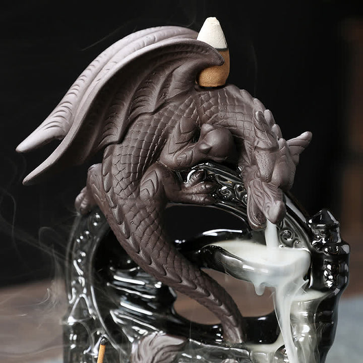 Buddha Stones, pterosaurio nórdico, dragón, reflujo de cerámica, fuente de humo, protección, quemador de incienso curativo, decoración