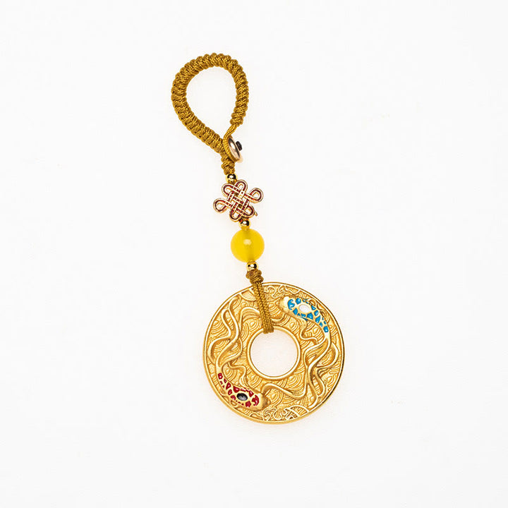 Llavero con hebilla de paz y suerte, doble pez Koi, Buddha Stones