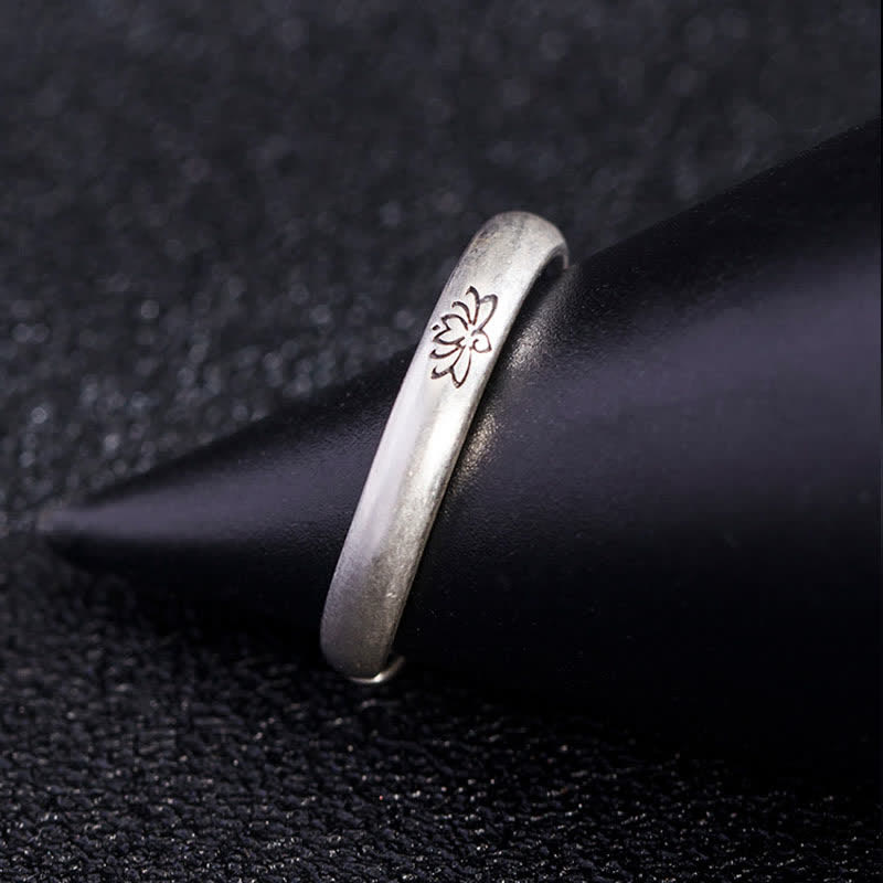 Anillo de iluminación de flor de loto de plata de ley 925 - image 4