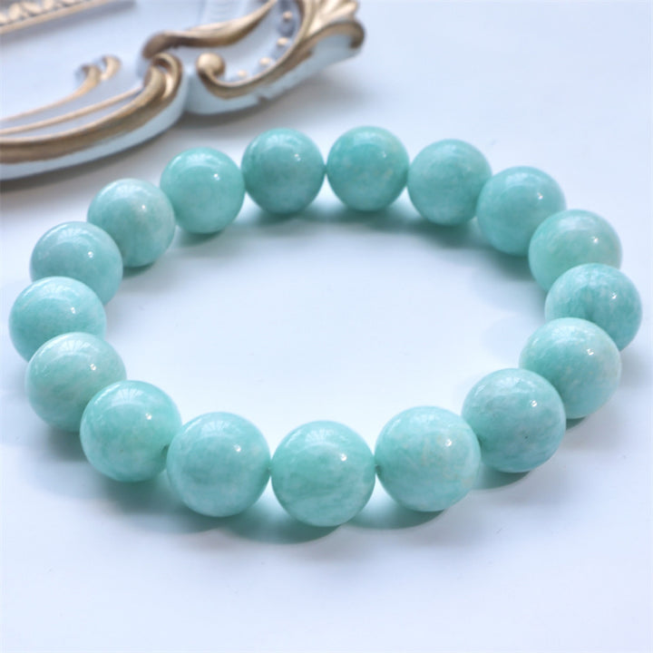Pulsera de confianza curativa con cuentas de amazonita natural de Buddha Stones