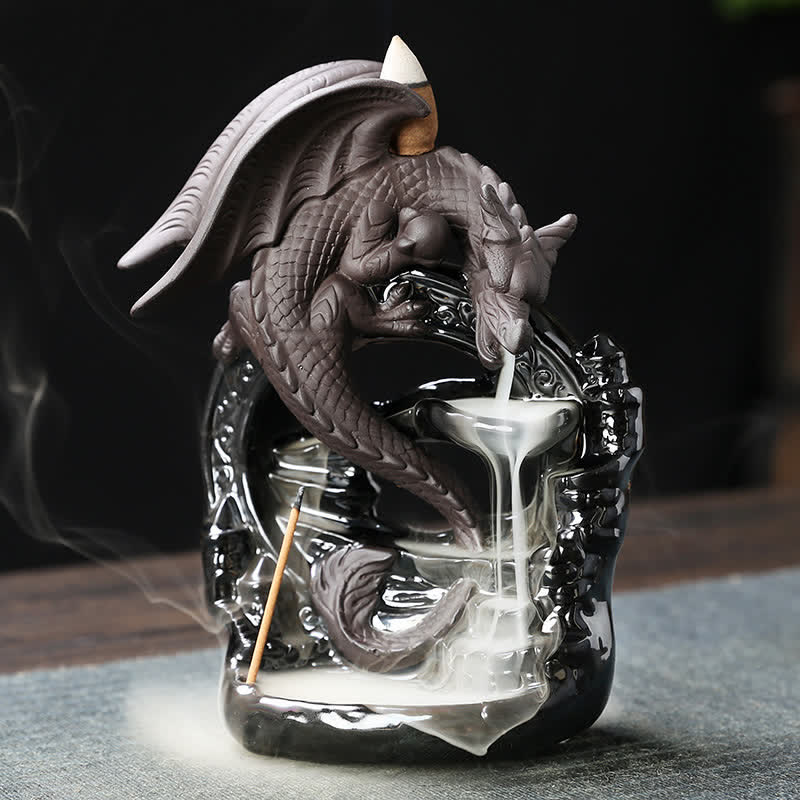 Buddha Stones, pterosaurio nórdico, dragón, reflujo de cerámica, fuente de humo, protección, quemador de incienso curativo, decoración
