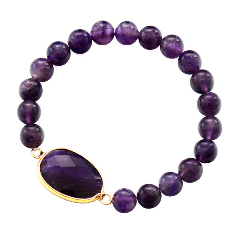 Pulsera con patrón de marquesa de equilibrio de cristal de amatista natural con Buddha Stones