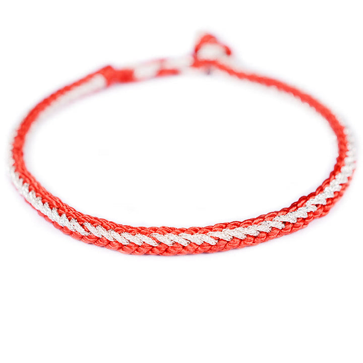 Pulsera de nudo de paz de ocho hilos hecha a mano con cuerda bicolor de Buddha Stones