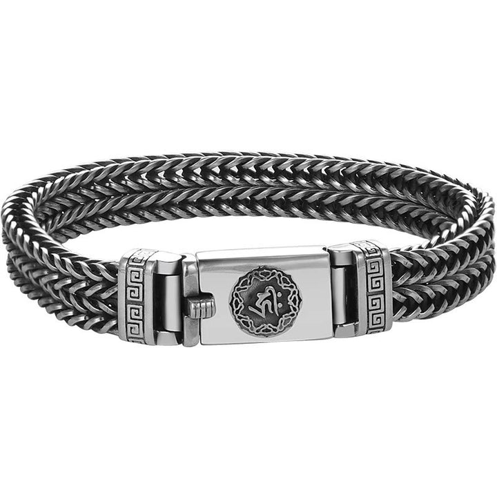 Pulsera estilo trenza de paz con Buddha Stones Om Mani Padme Hum Pureza