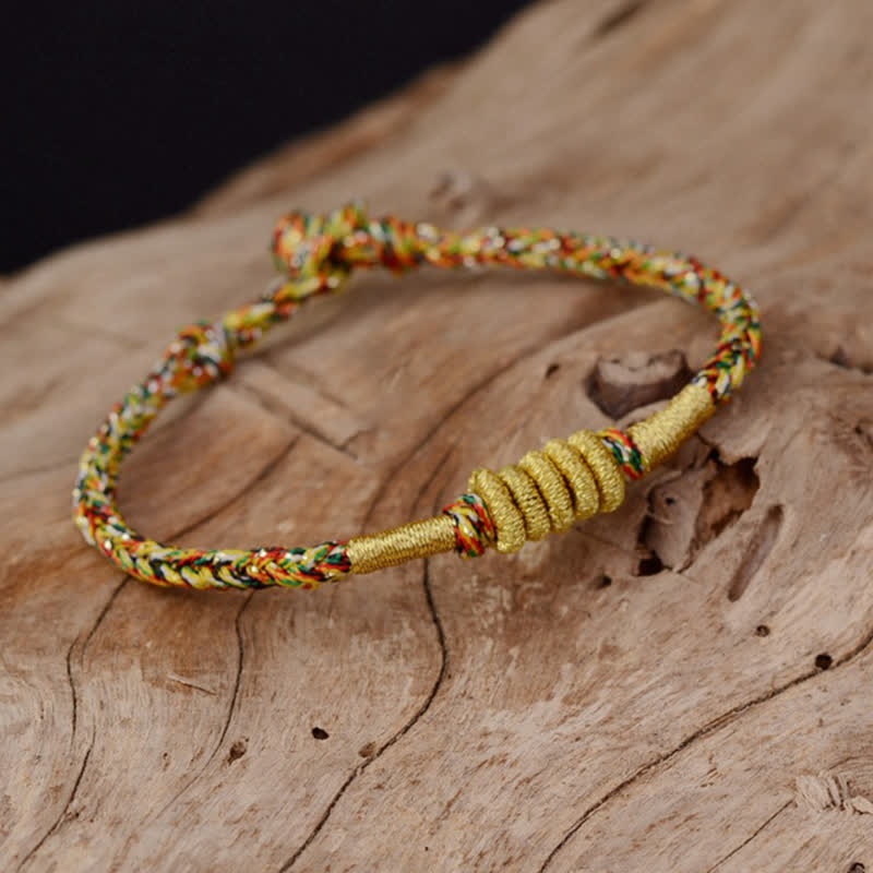 Pulsera de cuerda trenzada con protección de nudo King Kong colorida hecha a mano con Buddha Stones