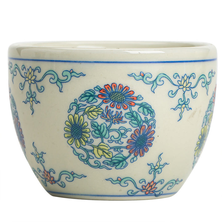 Taza de té de Buddha Stones, pez Koi, Arowana, peonía, girasol, taza de té de Kung Fu, 60ml