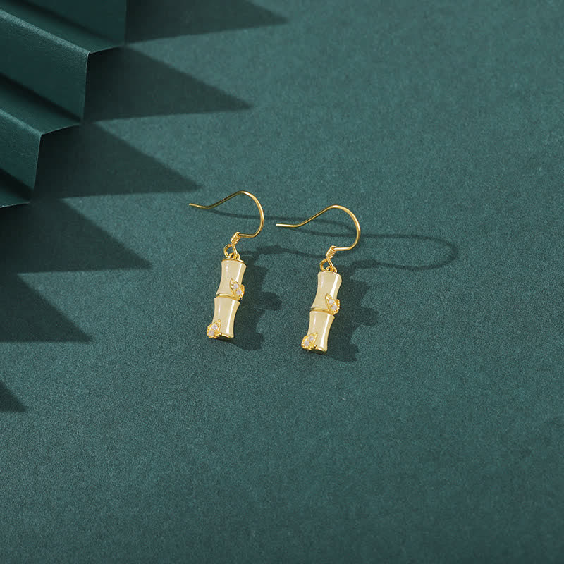 Pendientes colgantes de la suerte de bambú de ágata roja, ojo de gato, crisoberilo, Jade hetiano de plata de ley 925 - image 3