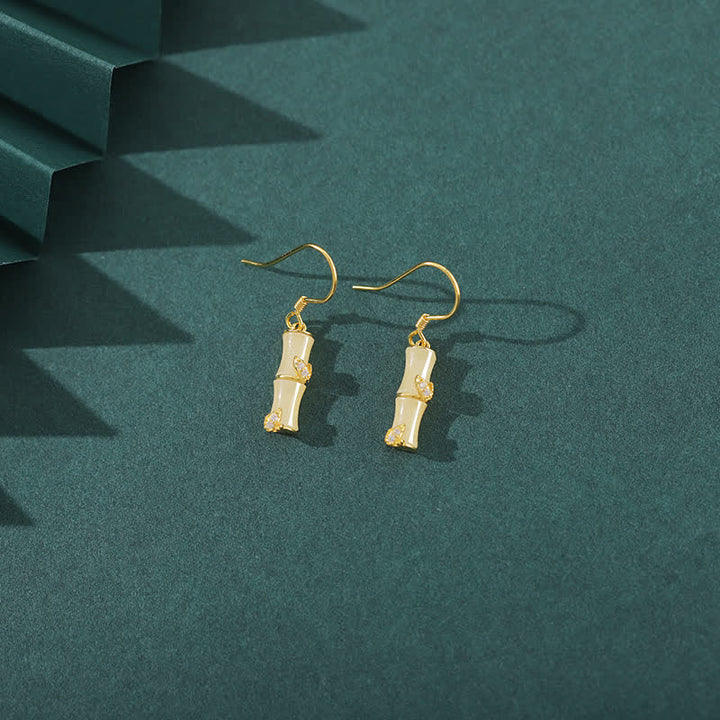 Pendientes colgantes de la suerte de bambú de ágata roja, ojo de gato, crisoberilo, Jade hetiano de plata de ley 925 - image 3
