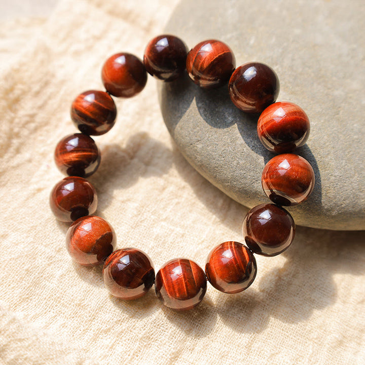 Pulsera de cuentas curativas de ojo de tigre natural con Buddha Stones - 12 mm - image 6