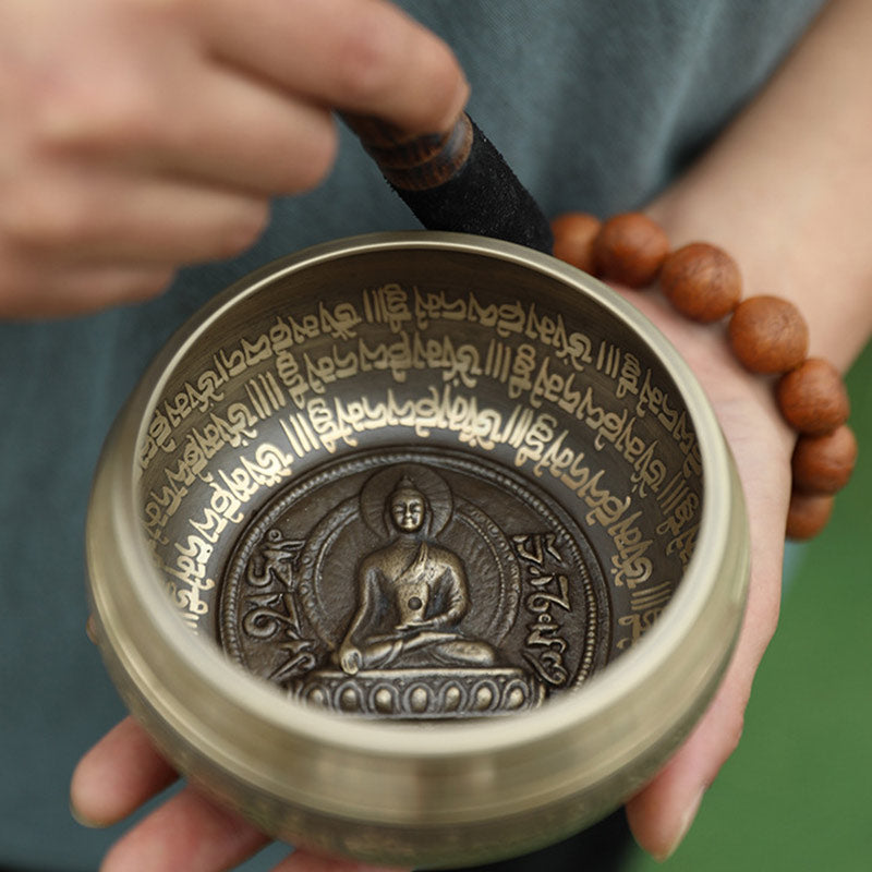 Cuenco de sonido tibetano hecho a mano para concentración y meditación, juego de cuencos para cantar, felicidad pacífica