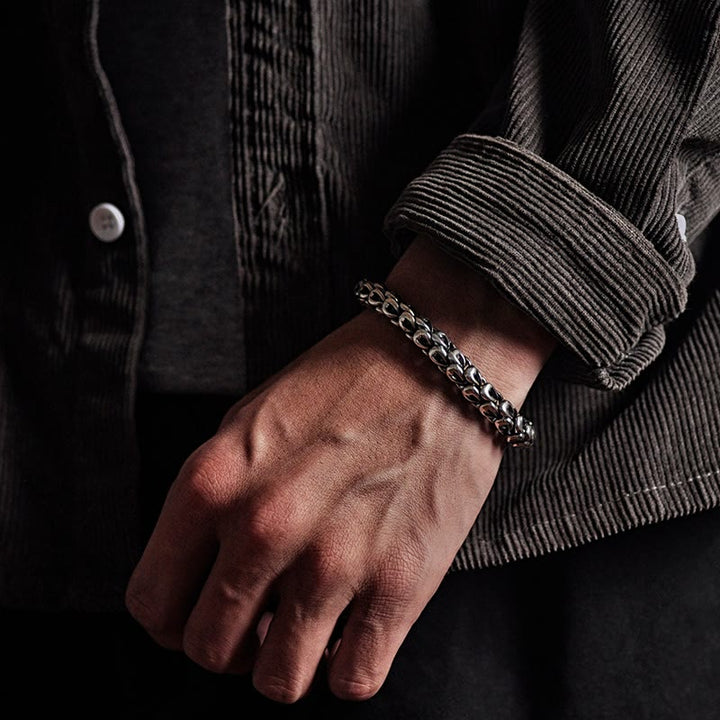 Pulsera de fuerza de éxito con patrón de escala de dragón retro de Buddha Stones