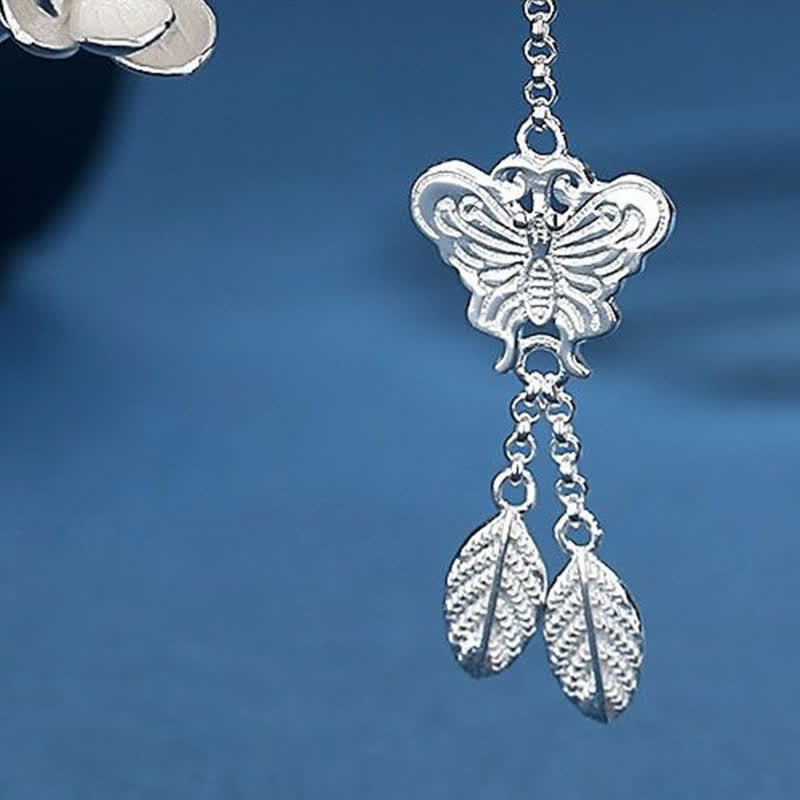 Horquilla con borlas de libertad y amor de mariposa, flor de ciruelo