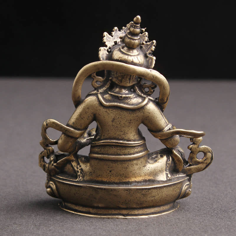 Estatuilla amarilla de Jambhala Bodhisattva, estatua de cobre de serenidad, decoración - image 2