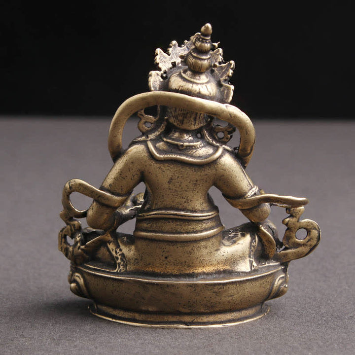 Estatuilla amarilla de Jambhala Bodhisattva, estatua de cobre de serenidad, decoración - image 2
