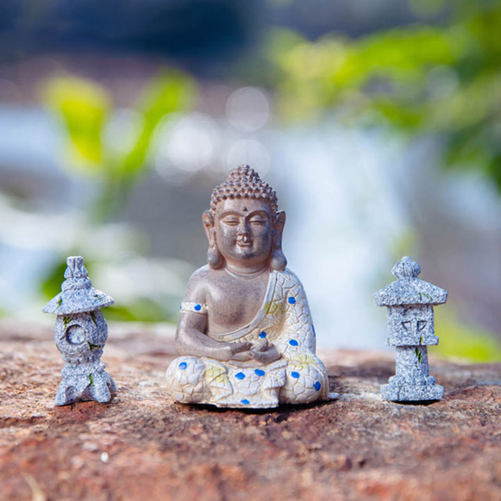 Estatua de resina de serenidad de Buda Zen meditando, decoración del hogar