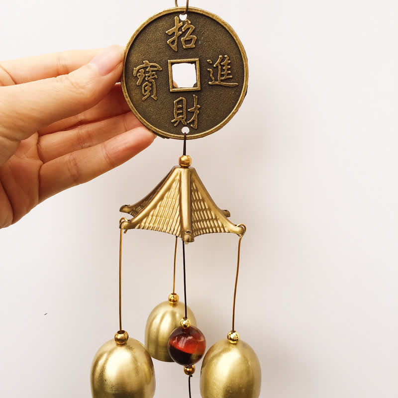 Buddha Stones, letra de bendición, elefante, Bagua, moneda auspiciosa, campanilla colgante de pared, decoración hecha a mano para el hogar