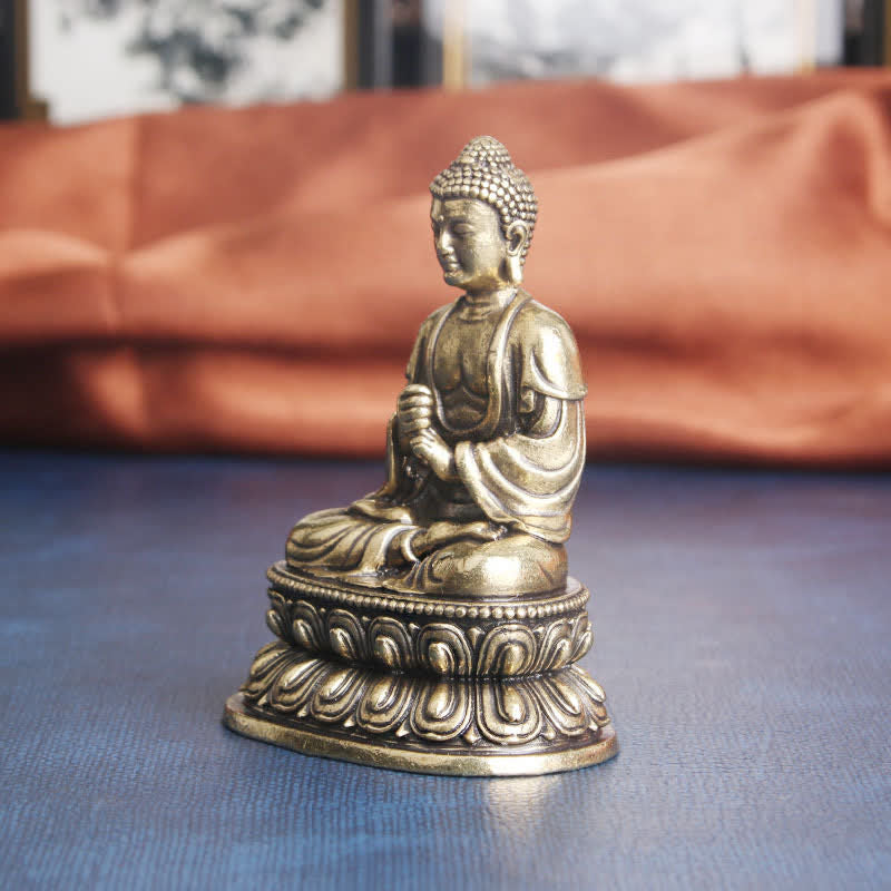 Estatua decorativa de cobre de la serenidad del Buda Tathagata - image 4