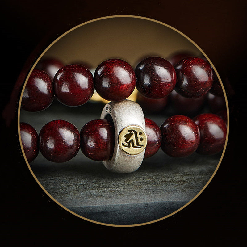 Buddha Stones Zodíaco Chino Buda Natal Hoja Pequeña Sándalo Rojo Jade Ágata Roja PiXiu Sooth Pulsera