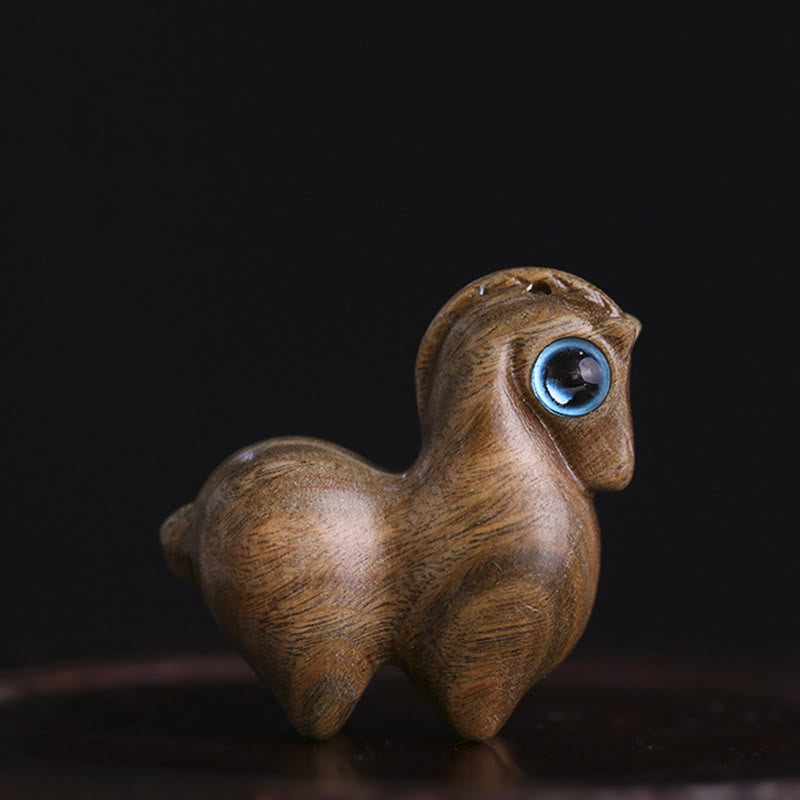 Buddha Stones, hoja pequeña, sándalo rojo, sándalo verde, Mini decoración de protección de caballo de la suerte