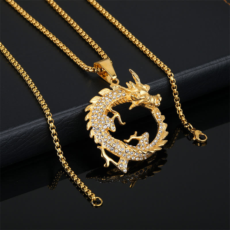 Colgante de collar con diseño de dragón del zodiaco chino con Buddha Stones - image 3