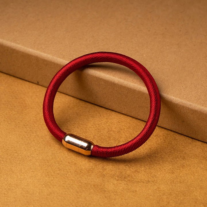 Pulsera trenzada con hebilla magnética hecha a mano con nudo King Kong tibetano de Buddha Stones