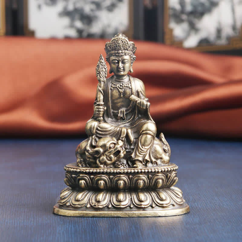 Decoración de estatua de cobre Manjusri Bodhisattva Serenity - image 2