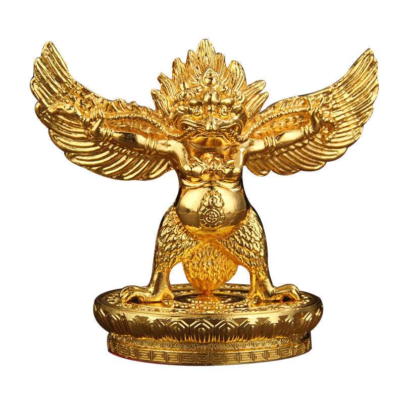 Decoración del hogar de protección de aleación de pájaro Garuda de oro tibetano