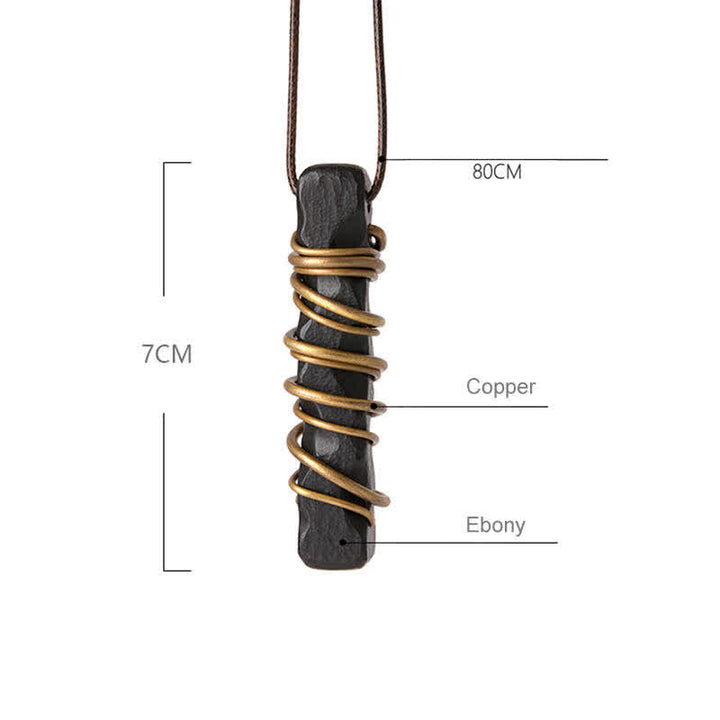 Colgante de collar con colgante de equilibrio de paz, madera de ébano tibetano y Buddha Stones , con detalles de latón y piedras de Buda. - image 13