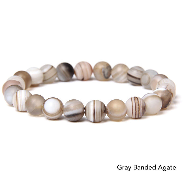 Pulsera con cuentas de equilibrio de cristal de piedra de ágata natural