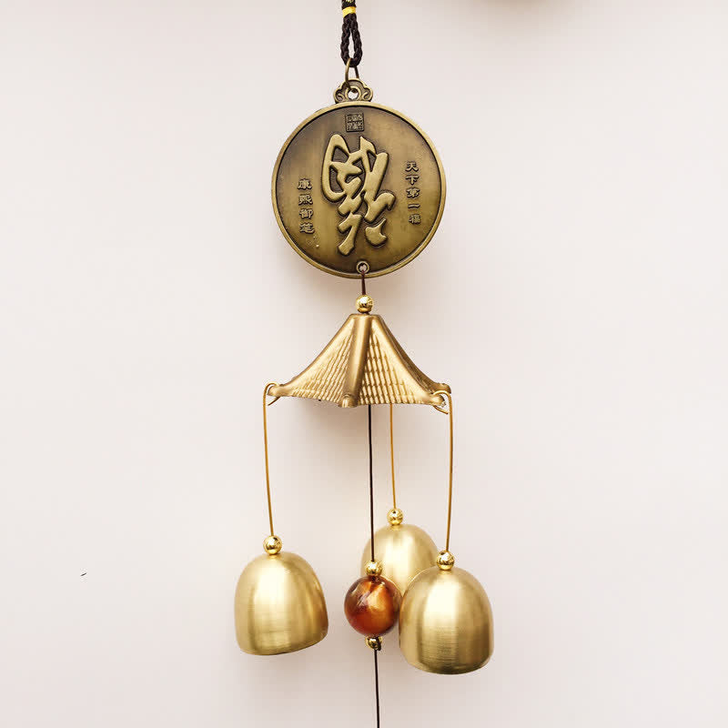 Buddha Stones, letra de bendición, elefante, Bagua, moneda auspiciosa, campanilla colgante de pared, decoración hecha a mano para el hogar