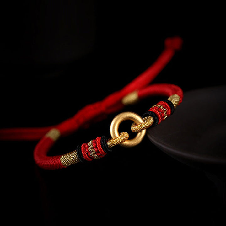 Pulsera de pareja de hilo rojo de la suerte FengShui con Buddha Stones